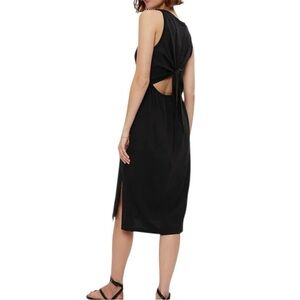 GAP Tie Back Midi Sheath Dress Size M 100% Cotton Scandi Girl